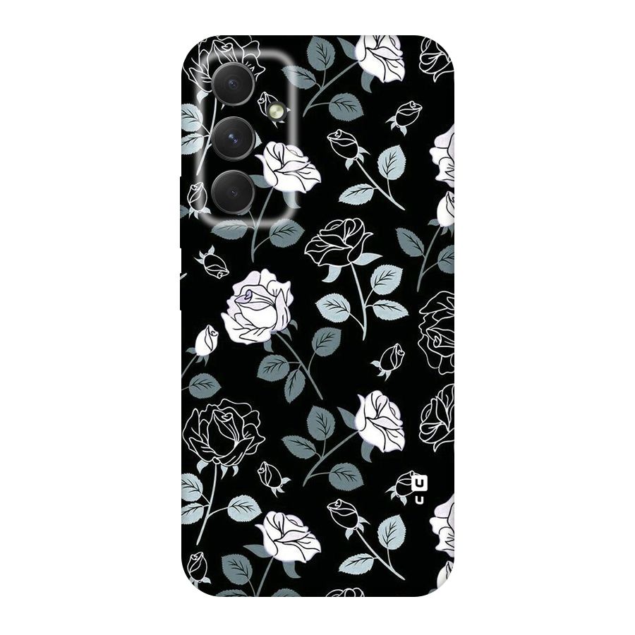 Black Artsy Bloom Original Polycarbonate Back Case for Galaxy A54