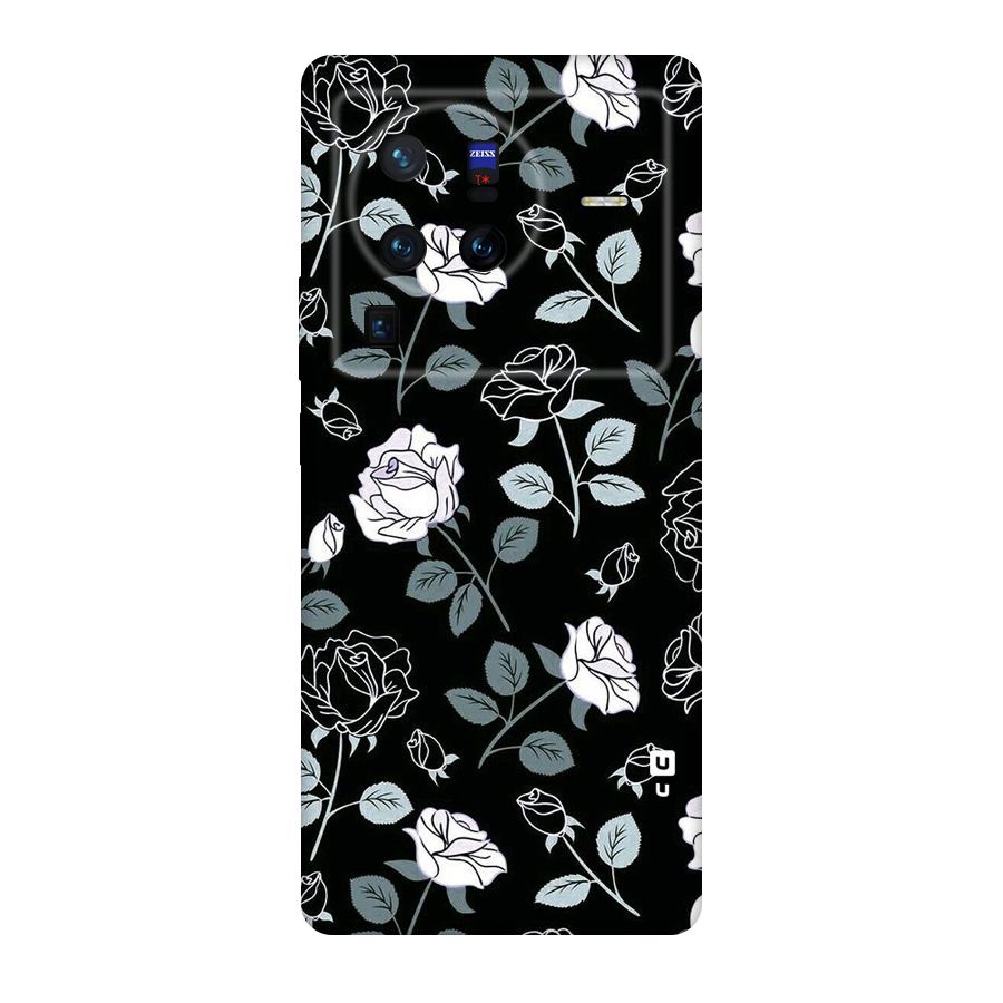 Black Artsy Bloom Original Polycarbonate Back Case for Vivo X80