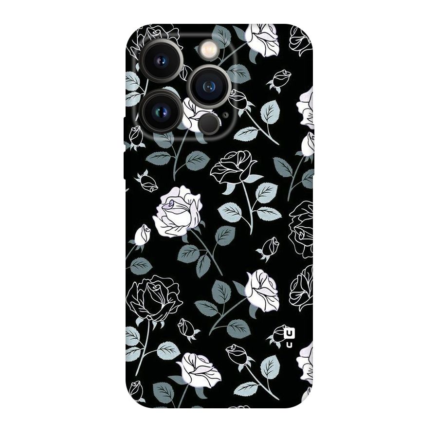 Black Artsy Bloom Original Polycarbonate Back Case for iPhone 14 Pro
