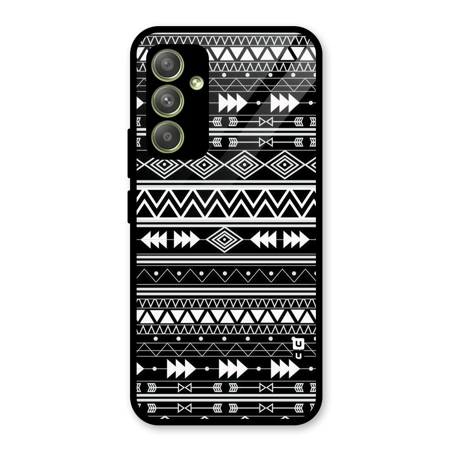 Black Aztec Creativity Glass Back Case for Galaxy A54