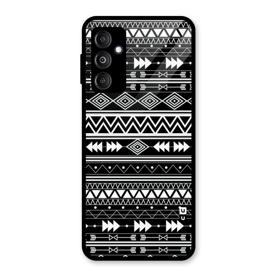 Black Aztec Creativity Glass Back Case for Galaxy M14 5G