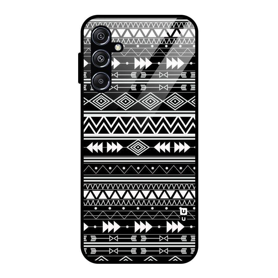 Black Aztec Creativity Glass Back Case for Galaxy M34 5G