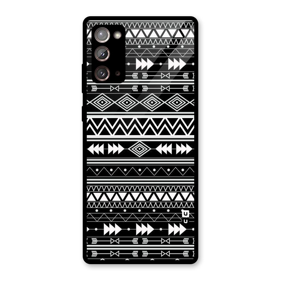 Black Aztec Creativity Glass Back Case for Galaxy Note 20