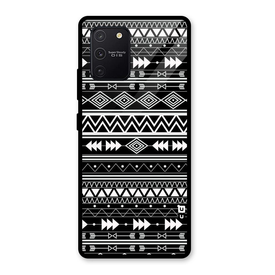 Black Aztec Creativity Glass Back Case for Galaxy S10 Lite