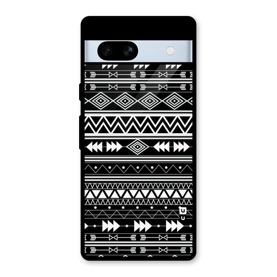 Black Aztec Creativity Glass Back Case for Google Pixel 7a