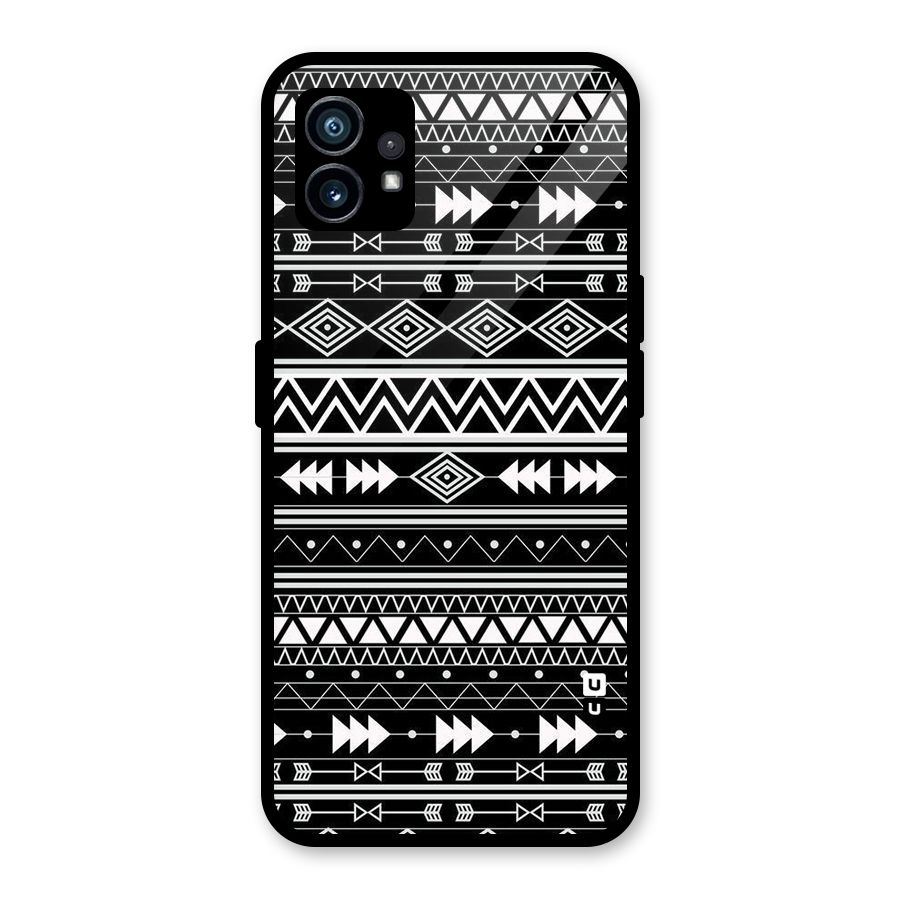 Black Aztec Creativity Glass Back Case for Nothing Phone 1