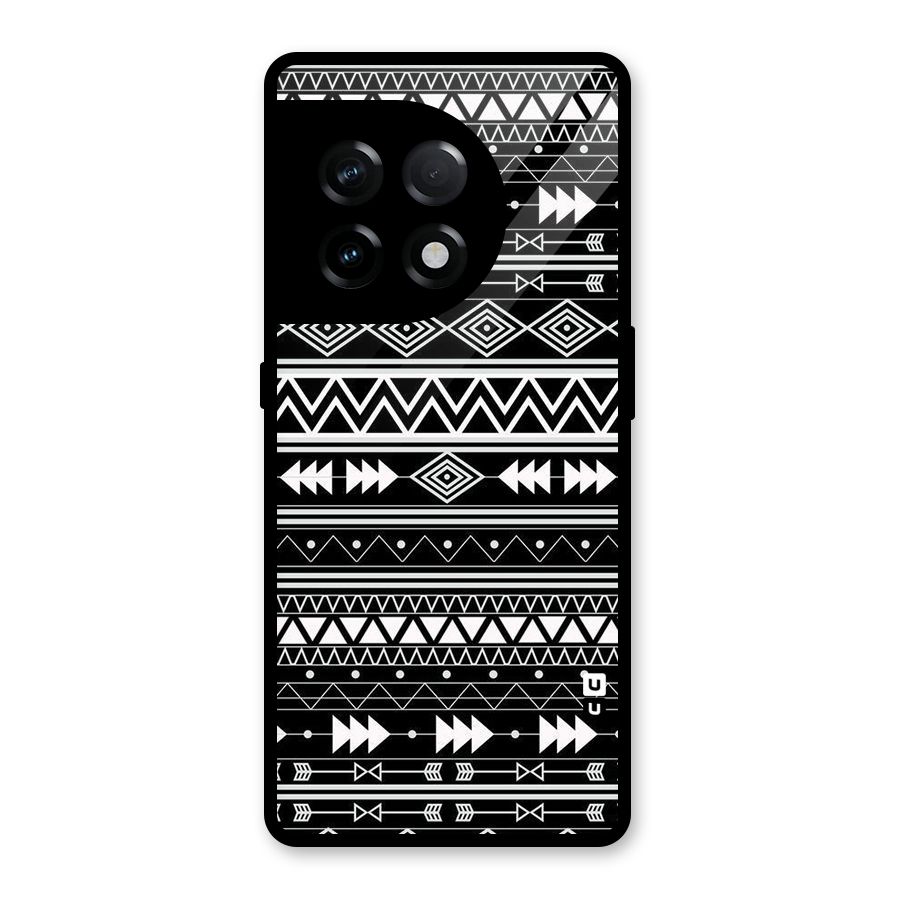 Black Aztec Creativity Glass Back Case for OnePlus 11R