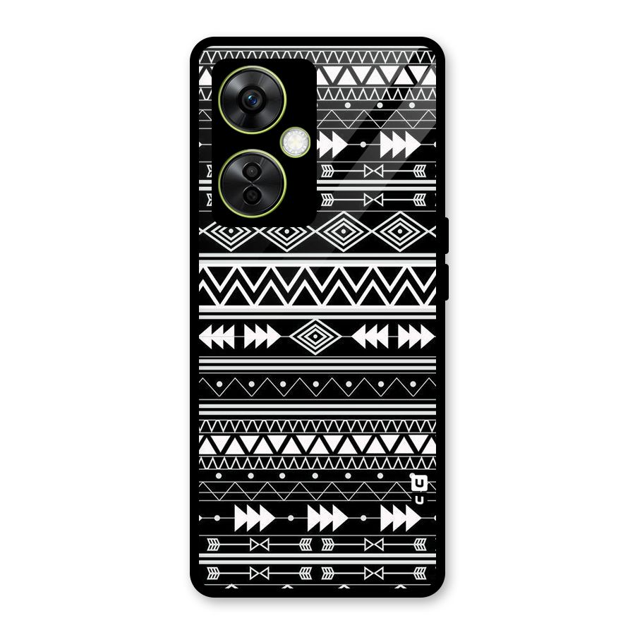 Black Aztec Creativity Glass Back Case for OnePlus Nord CE 3 Lite