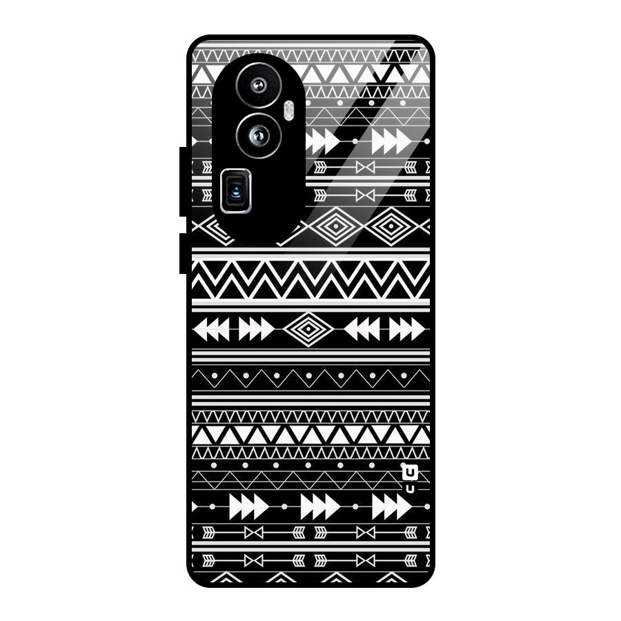 Black Aztec Creativity Glass Back Case for Oppo Reno10 Pro Plus