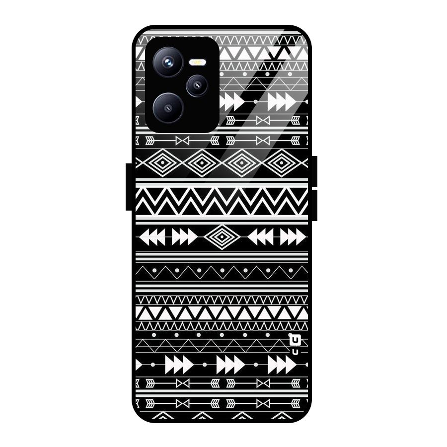 Black Aztec Creativity Glass Back Case for Realme C35