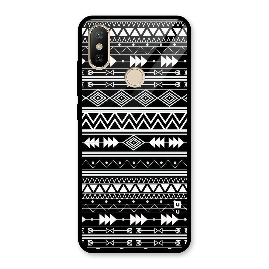 Black Aztec Creativity Glass Back Case for Redmi A2