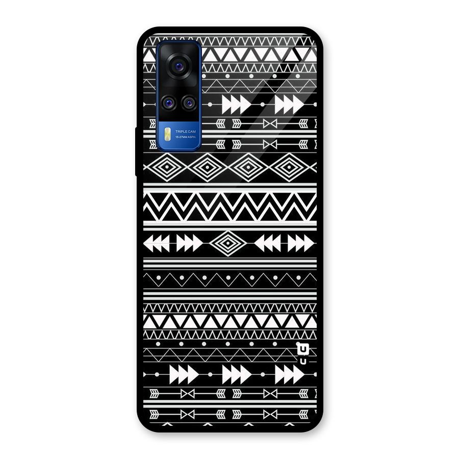 Black Aztec Creativity Glass Back Case for Vivo Y31