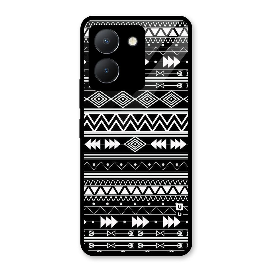 Black Aztec Creativity Glass Back Case for Vivo Y36