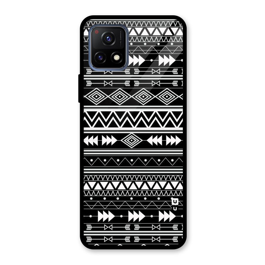Black Aztec Creativity Glass Back Case for Vivo Y72 5G