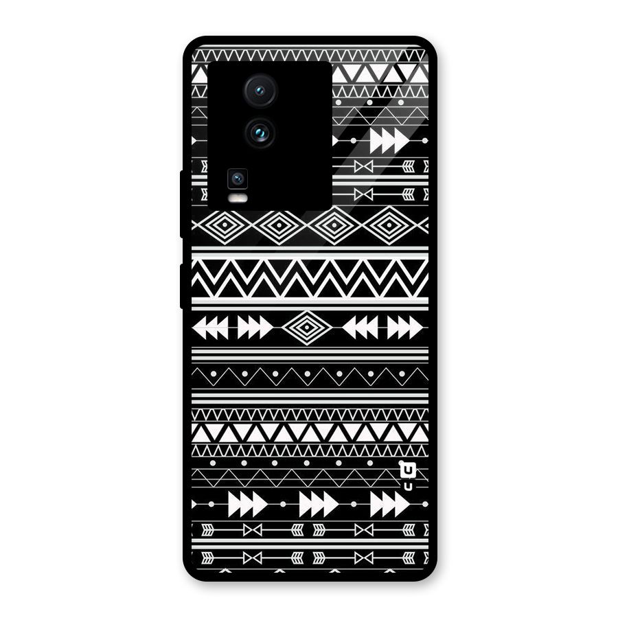 Black Aztec Creativity Glass Back Case for Vivo iQOO Neo 7 Pro