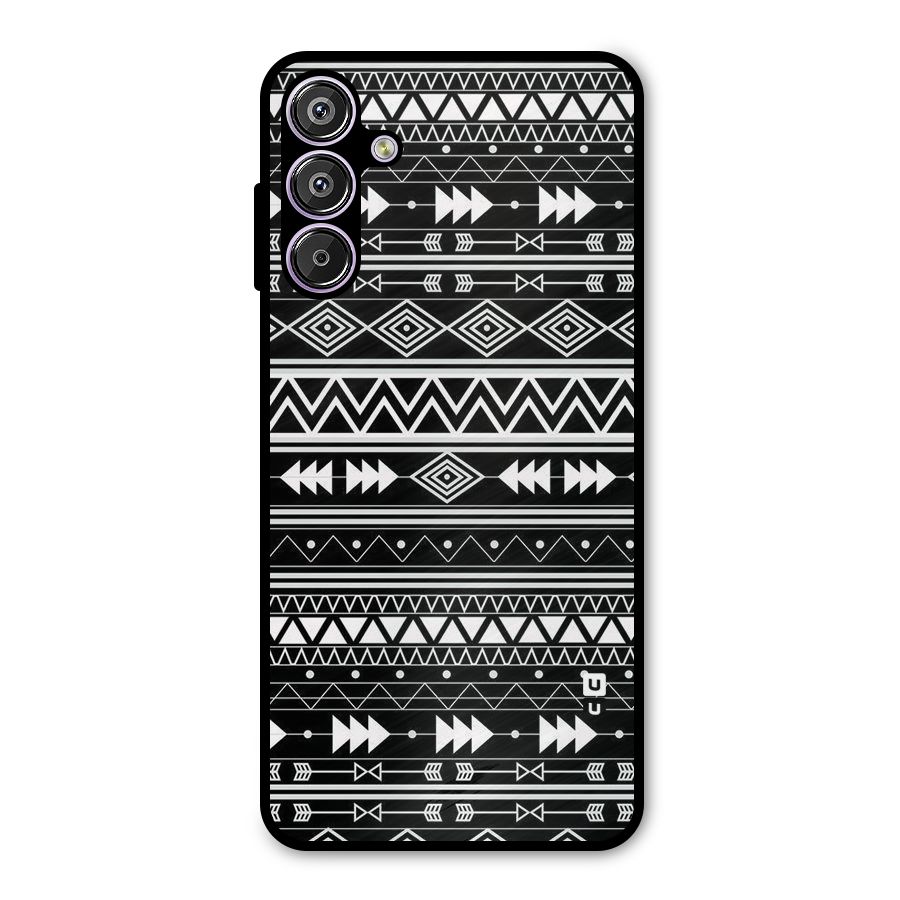 Black Aztec Creativity Metal Back Case for Galaxy M15