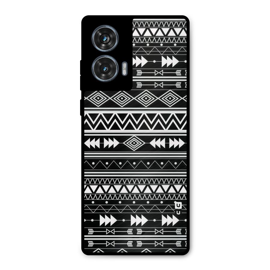 Black Aztec Creativity Metal Back Case for Motorola Edge 50 Fusion