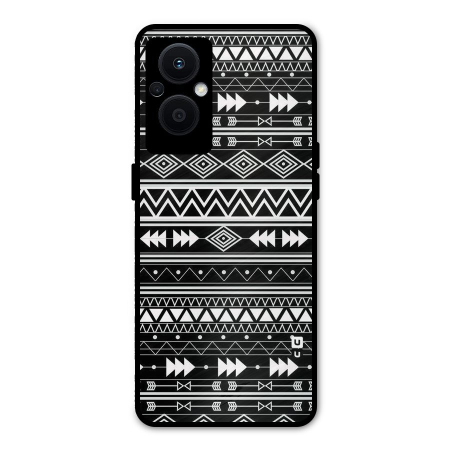 Black Aztec Creativity Metal Back Case for Oppo F21 Pro 5G