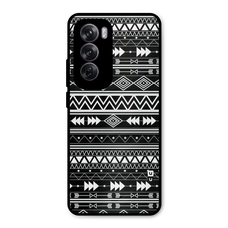 Black Aztec Creativity Metal Back Case for Oppo Reno12 Pro