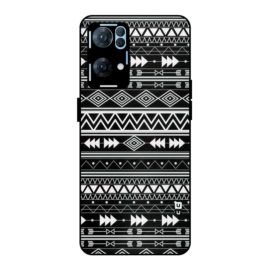Black Aztec Creativity Metal Back Case for Oppo Reno7 Pro 5G