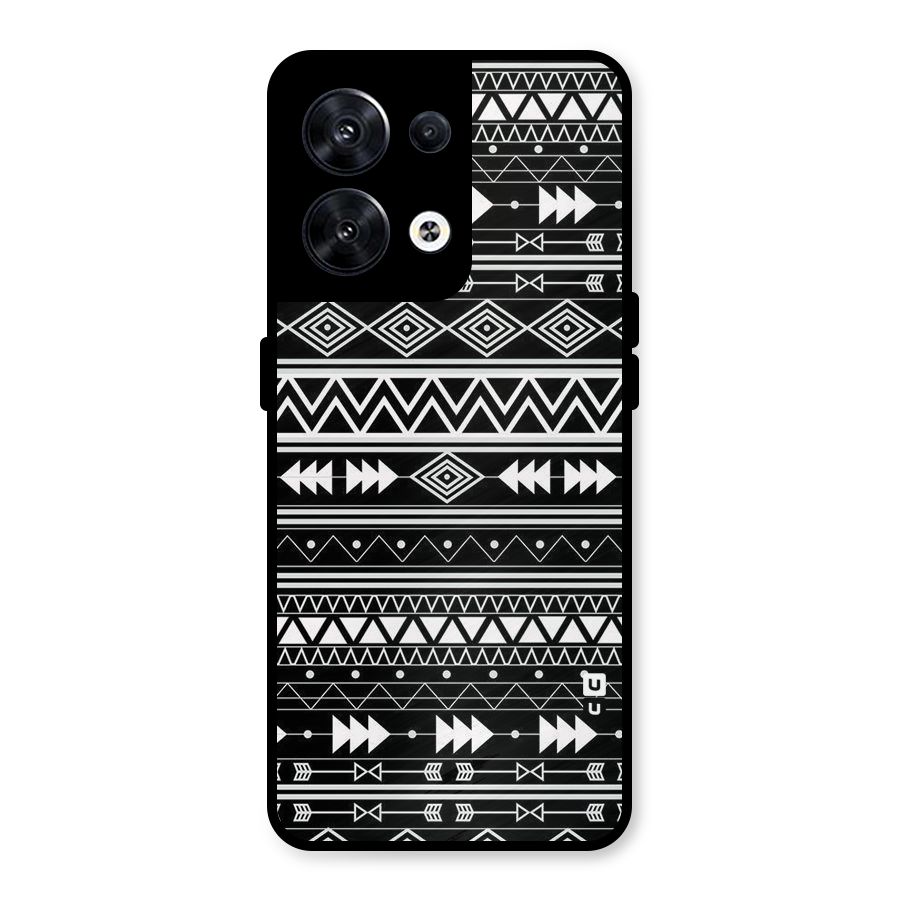 Black Aztec Creativity Metal Back Case for Oppo Reno8 5G