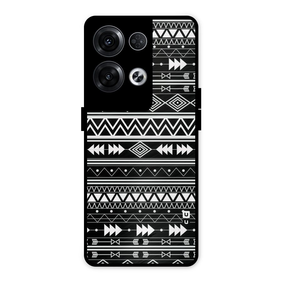 Black Aztec Creativity Metal Back Case for Oppo Reno8 Pro 5G