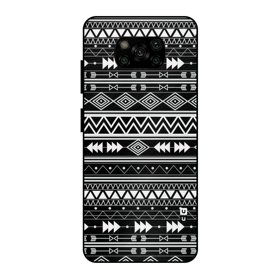Black Aztec Creativity Metal Back Case for Poco X3