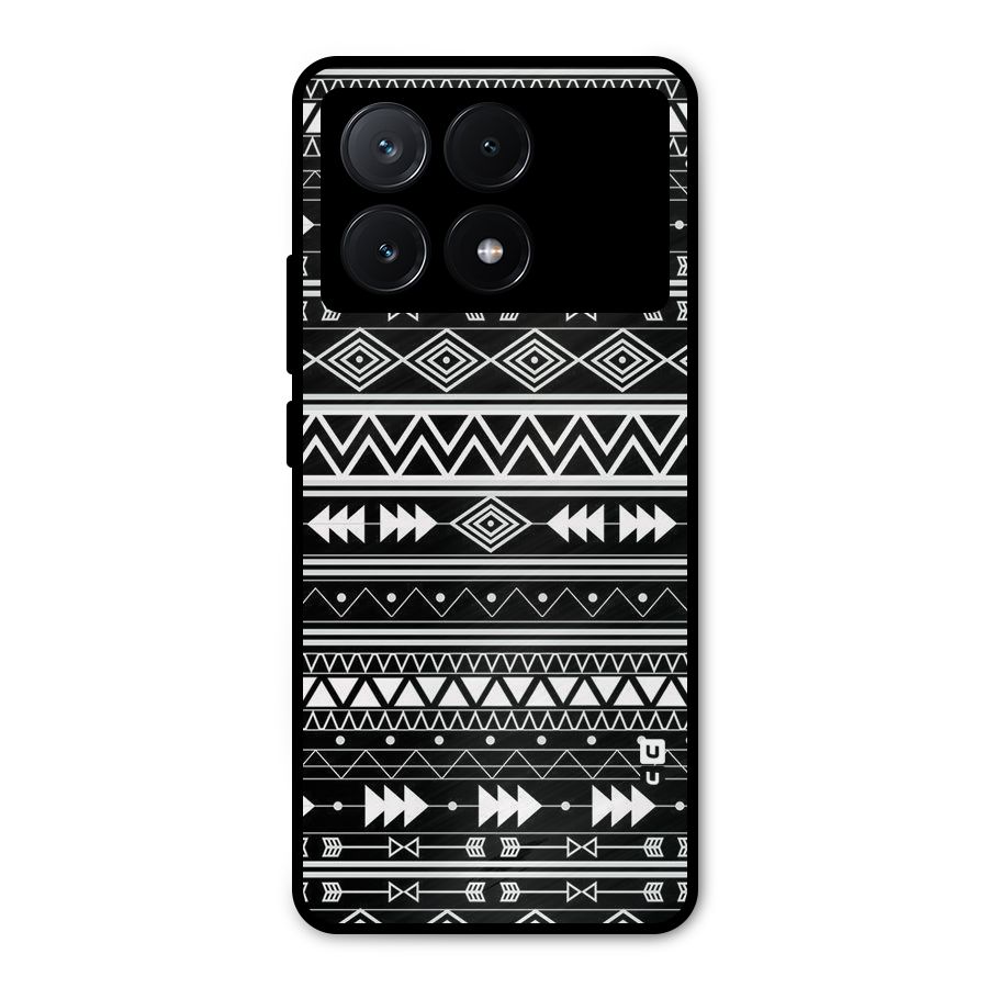 Black Aztec Creativity Metal Back Case for Poco X6 Pro