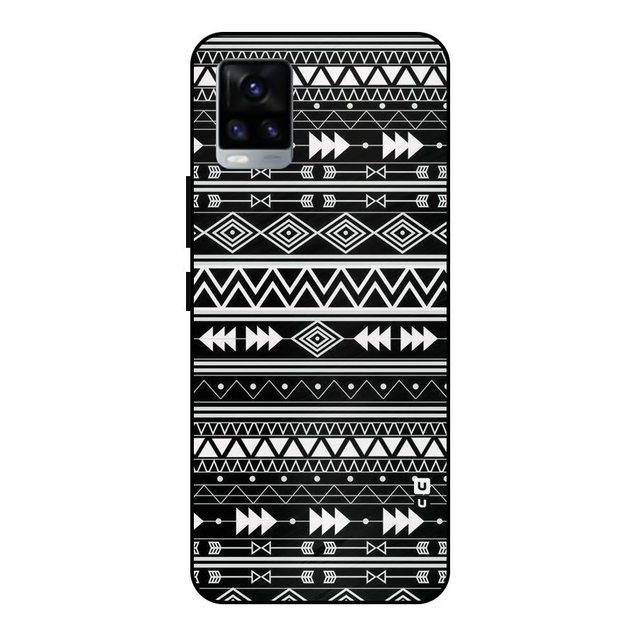 Black Aztec Creativity Metal Back Case for Vivo V20 2021