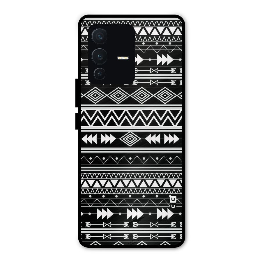 Black Aztec Creativity Metal Back Case for Vivo V23 Pro
