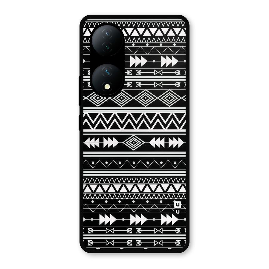 Black Aztec Creativity Metal Back Case for Vivo Y100a
