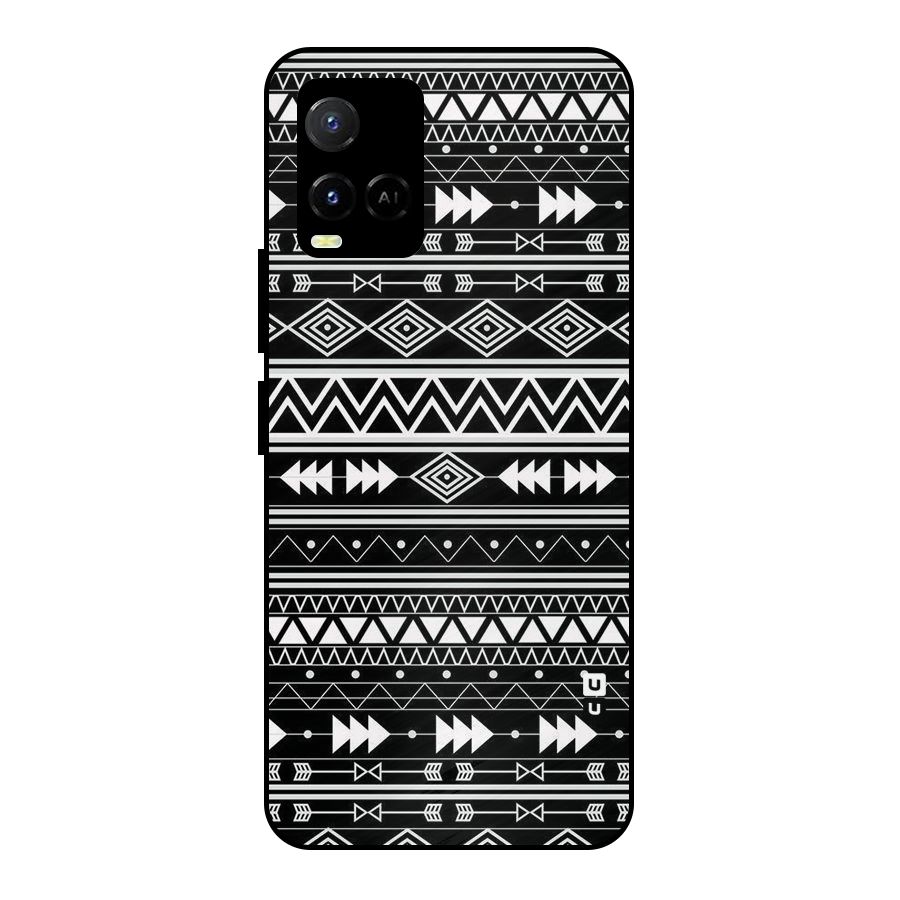 Black Aztec Creativity Metal Back Case for Vivo Y21G