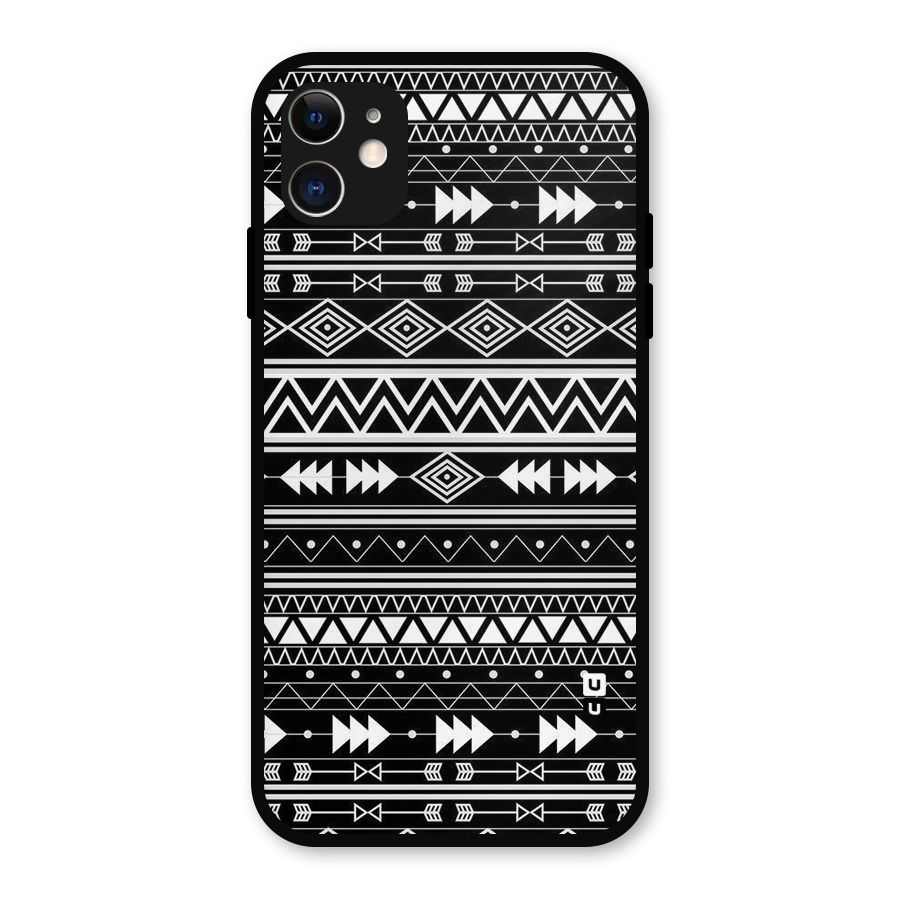 Black Aztec Creativity Metal Back Case for iPhone 11