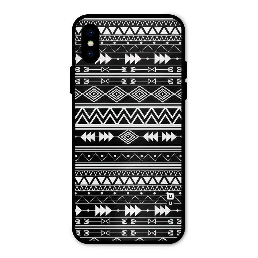 Black Aztec Creativity Metal Back Case for iPhone X