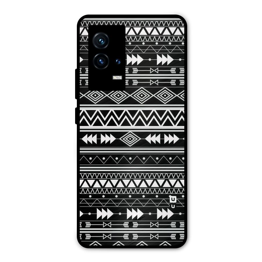 Black Aztec Creativity Metal Back Case for iQOO 9 5G