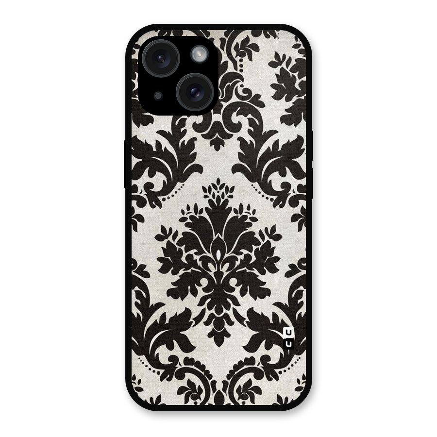 Black Beauty Metal Back Case for iPhone 15