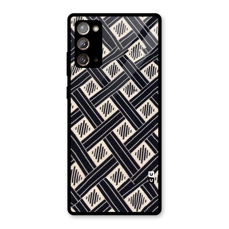 Black Beige Criscros Glass Back Case for Galaxy Note 20