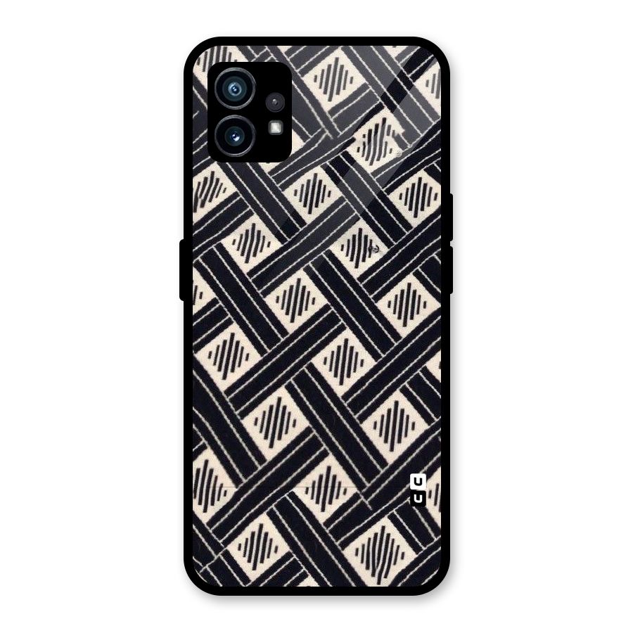 Black Beige Criscros Glass Back Case for Nothing Phone 1