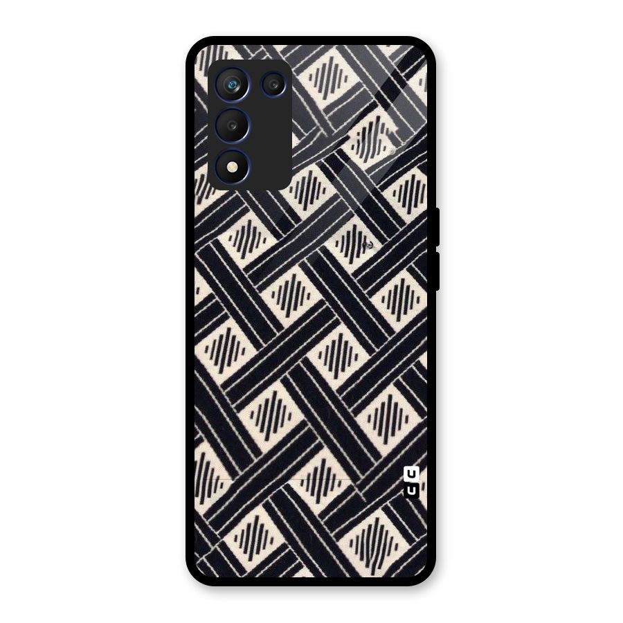 Black Beige Criscros Glass Back Case for Realme 9 5G Speed