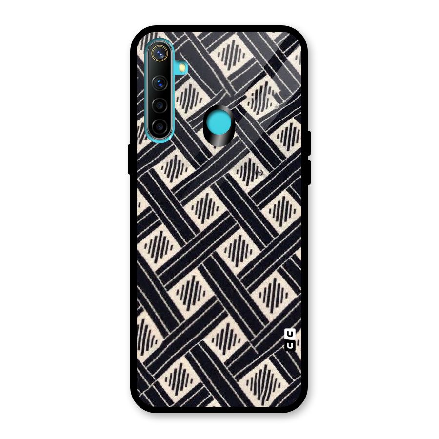 Black Beige Criscros Glass Back Case for Realme Narzo 10