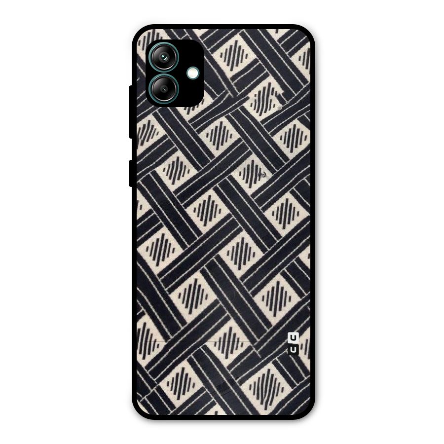 Black Beige Criscros Metal Back Case for Galaxy A04