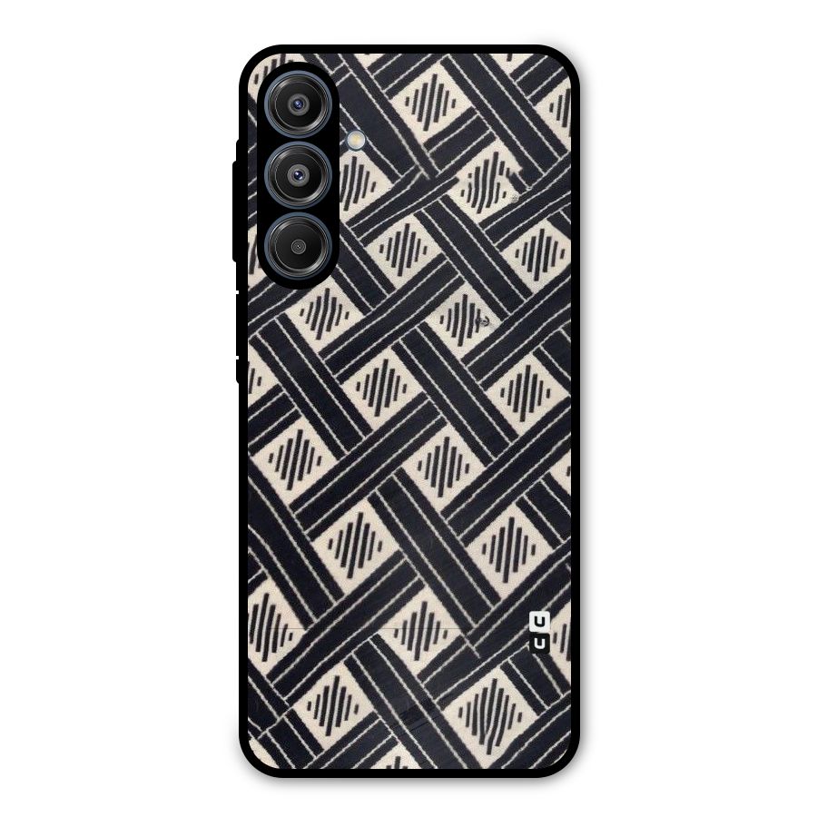 Black Beige Criscros Metal Back Case for Galaxy A16 5G