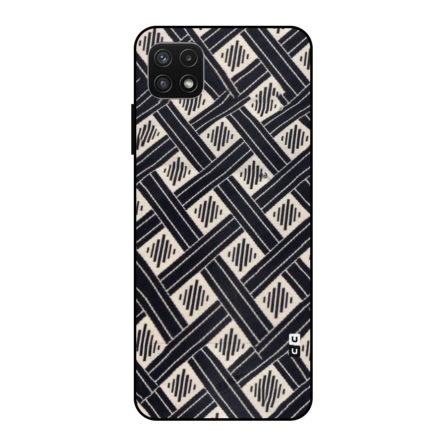 Black Beige Criscros Metal Back Case for Galaxy A22 5G