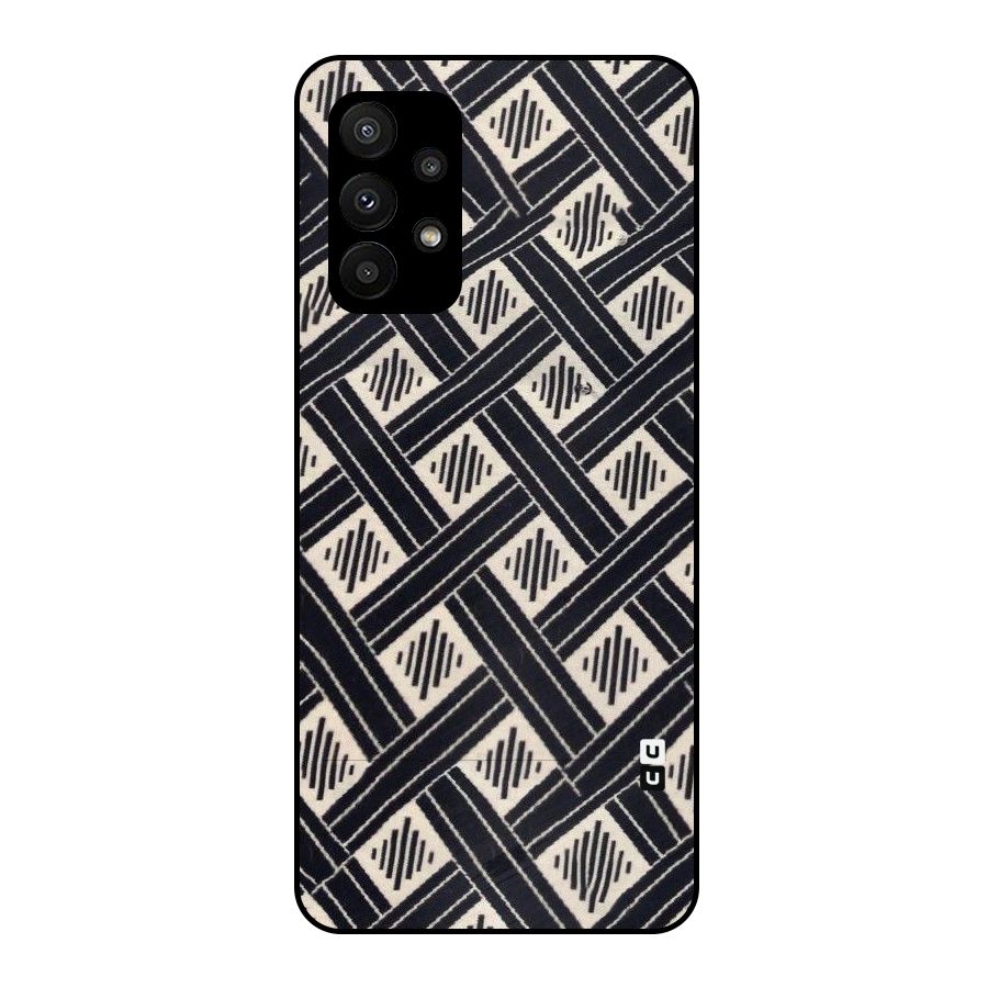 Black Beige Criscros Metal Back Case for Galaxy A23