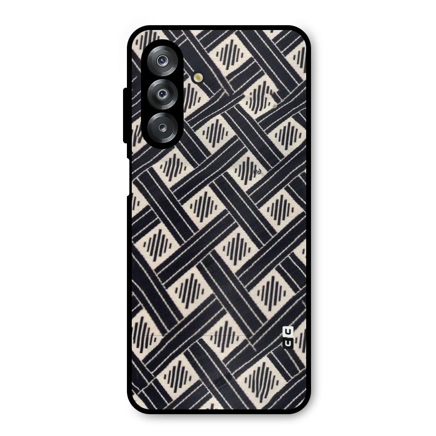 Black Beige Criscros Metal Back Case for Galaxy A26