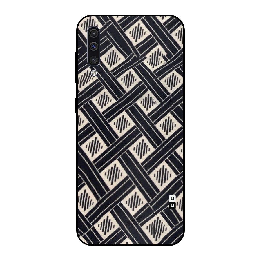 Black Beige Criscros Metal Back Case for Galaxy A30s