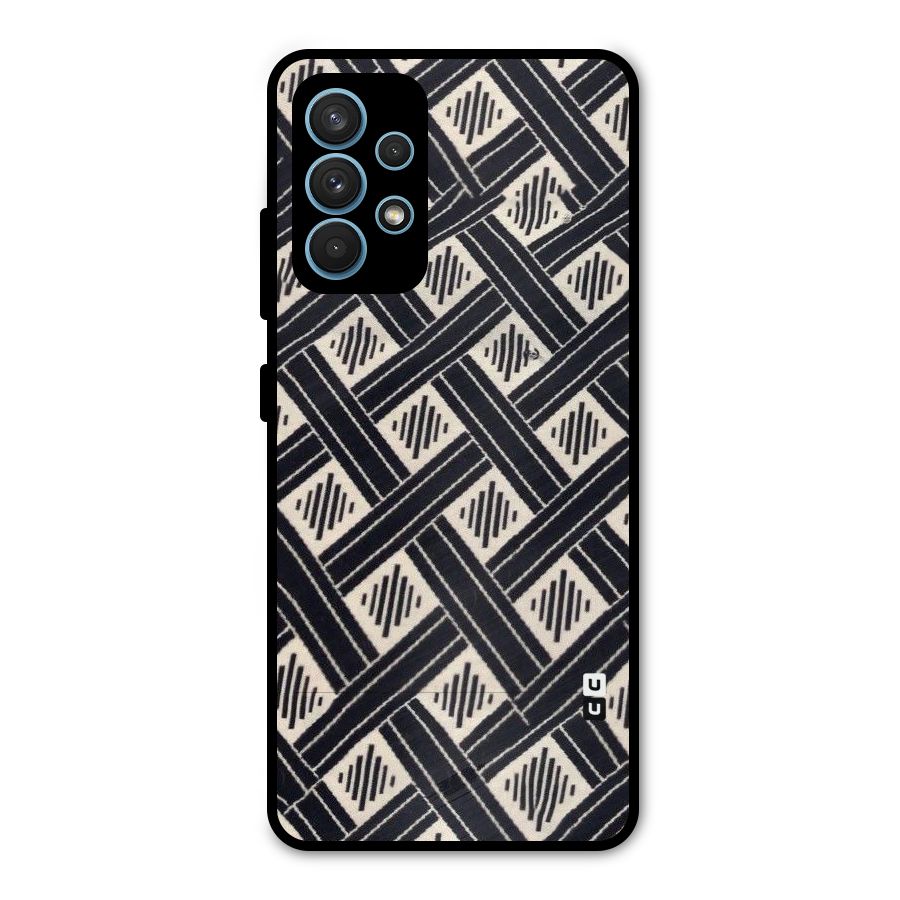 Black Beige Criscros Metal Back Case for Galaxy A32