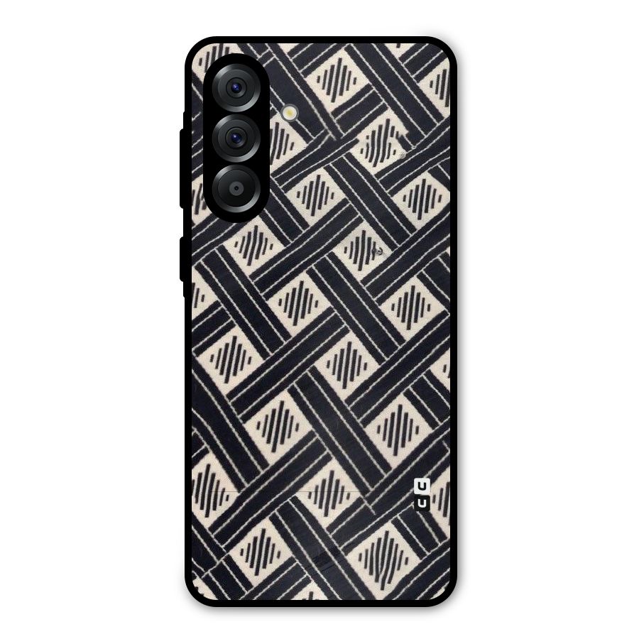 Black Beige Criscros Metal Back Case for Galaxy A36