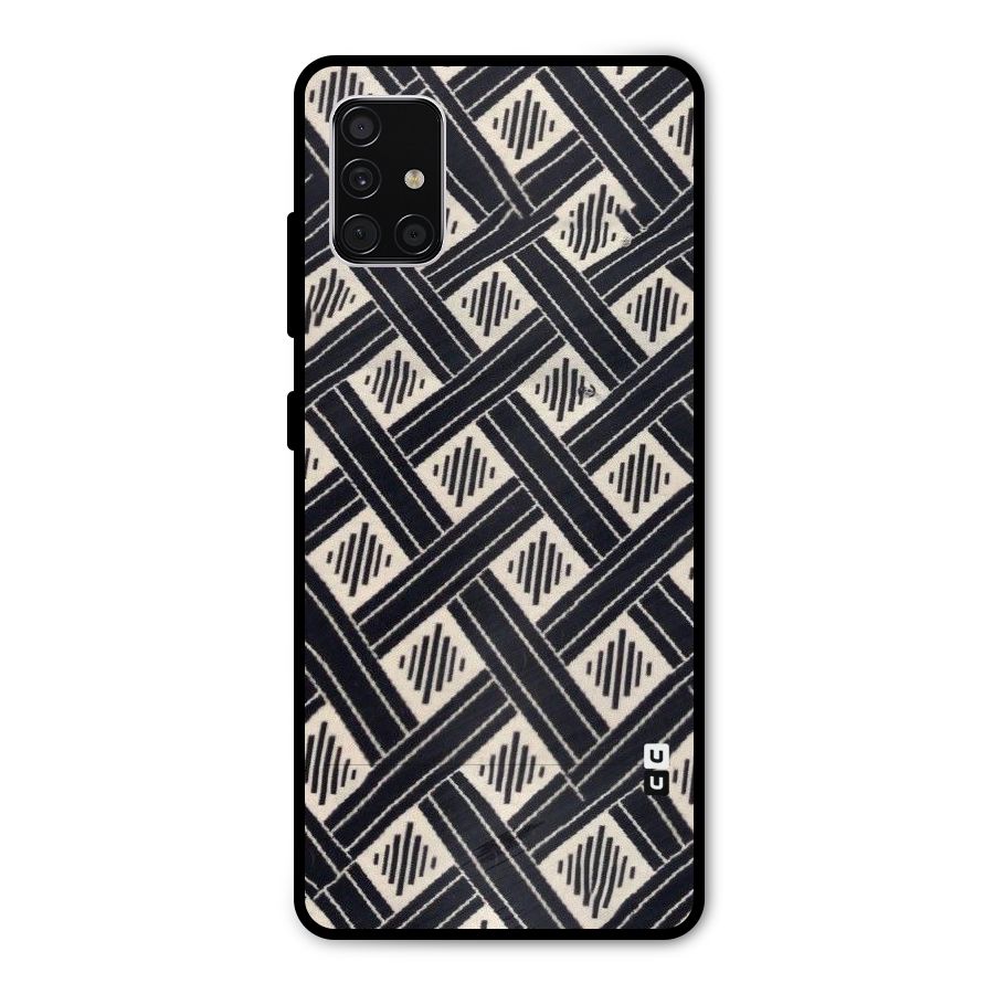 Black Beige Criscros Metal Back Case for Galaxy A51