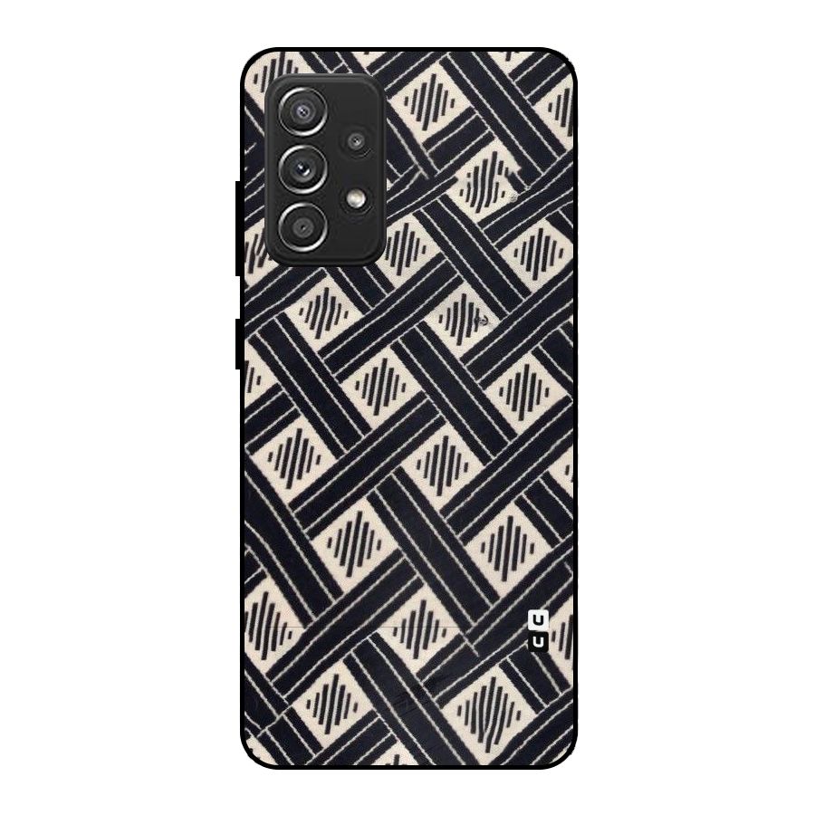 Black Beige Criscros Metal Back Case for Galaxy A52s 5G